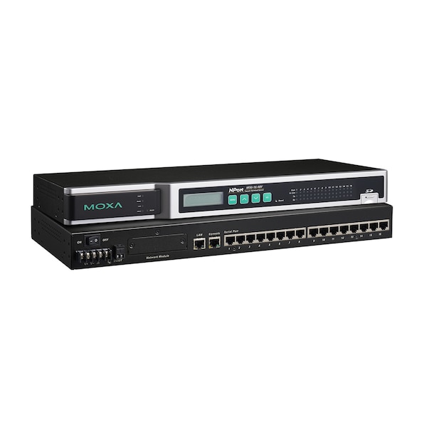 Moxa 16Ports Rs-232/422/485 Secure Device Server, 100V~240Vac NPort 6650-16 - main